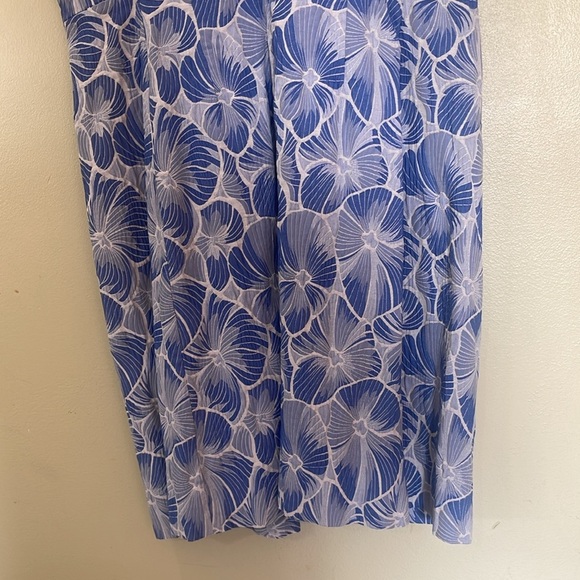 Moulinette Soeurs Anthropologie Blue Floral Fit & Flare Pleated Dress Size 14 - Picture 10 of 12